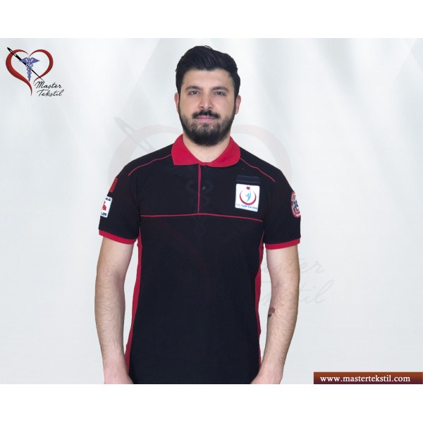 112 Lacivert - Kırmızı Lacoste T-shirt