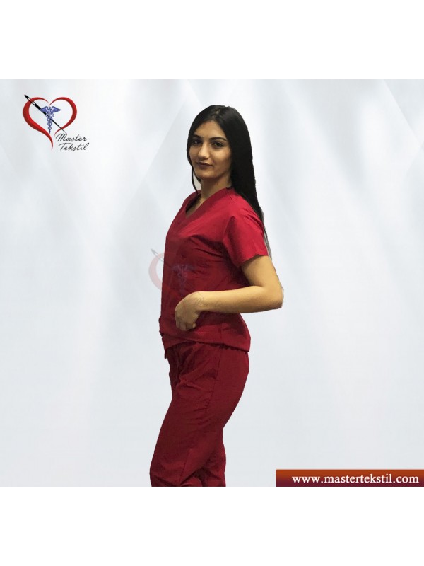 Takım (Cerrahi ) Yaka Kırmızı renk&hellip;