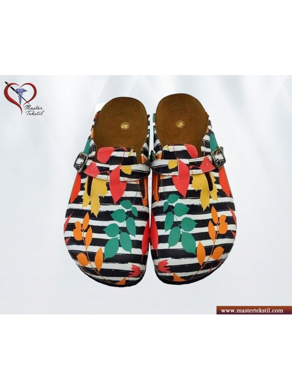 Renkli Yaprak Desenli Sabo Terlik&hellip;