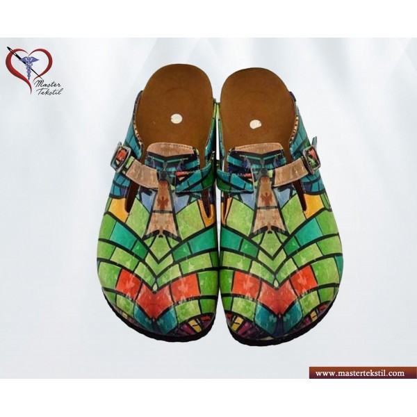 Renkli Desenli Sabo Terlik