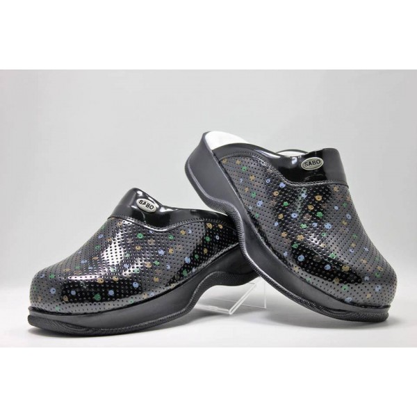 Renkli Puantiyeli Siyah Ortopedik Sabo Terlik