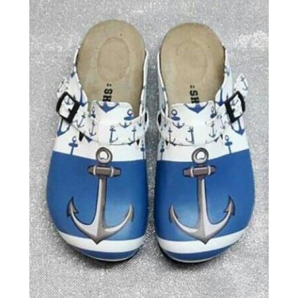 Çapa Desenli Özel Tasarım Sabo Terlik