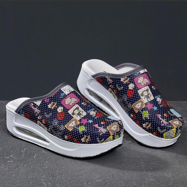 Figürlü Lacivert Airmax Sabo Terlik